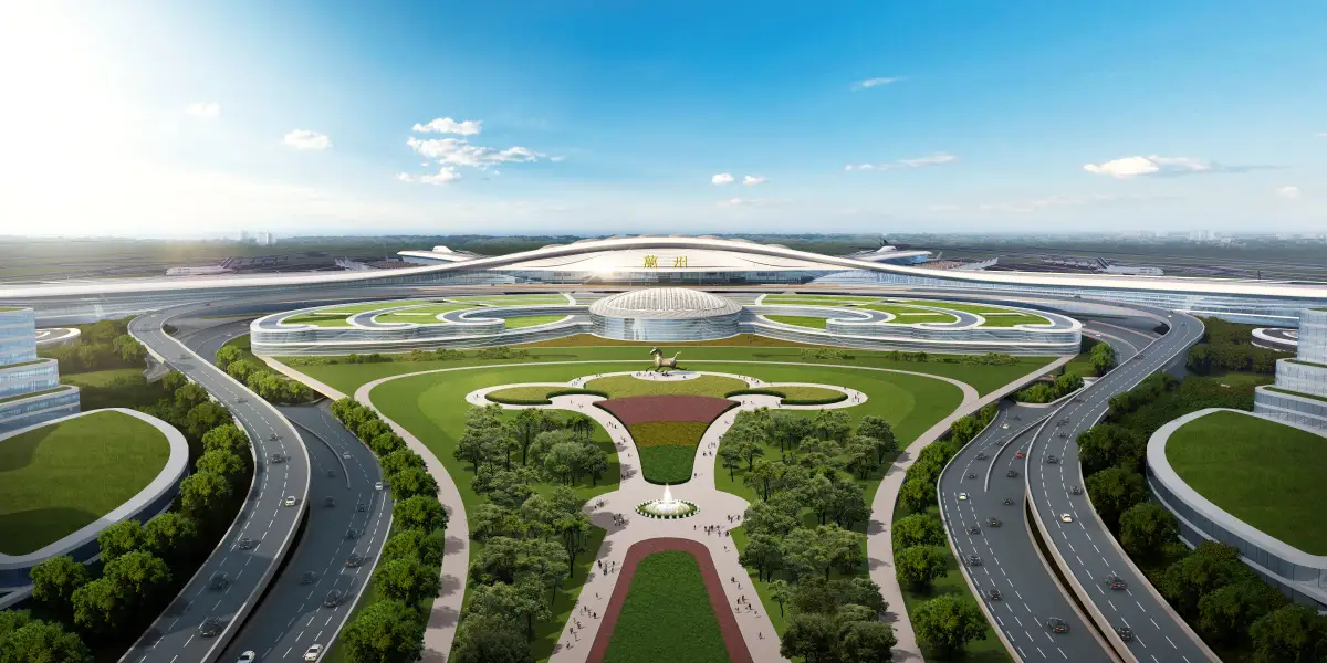兰州中川国际机场三期扩建工程效果图